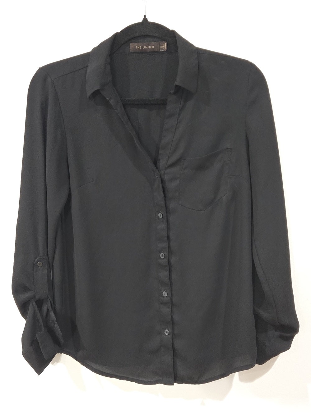 The Limited Sz Xs Black Button-Down Shirt